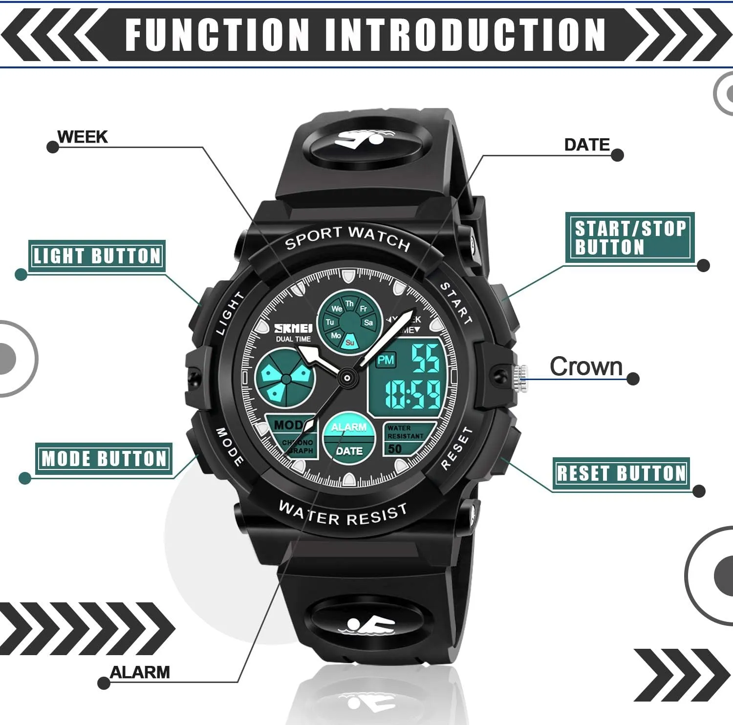 Gifts for Boys Kids Digital Watches, LED Waterproof audio confession stunt detect microorganism angry Sports Watches for Kids- Best 