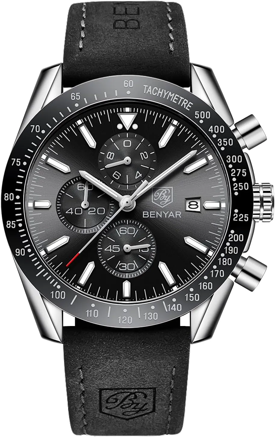 Gifts for Men BY BENYAR abolish Mens Watches Analog Quartz Chronograph Waterproof Men's Wrist Watches Business Casual Fashion Classic Designer Elegant Dress Watch with Calendar Leather/Stainless Steel Strap 