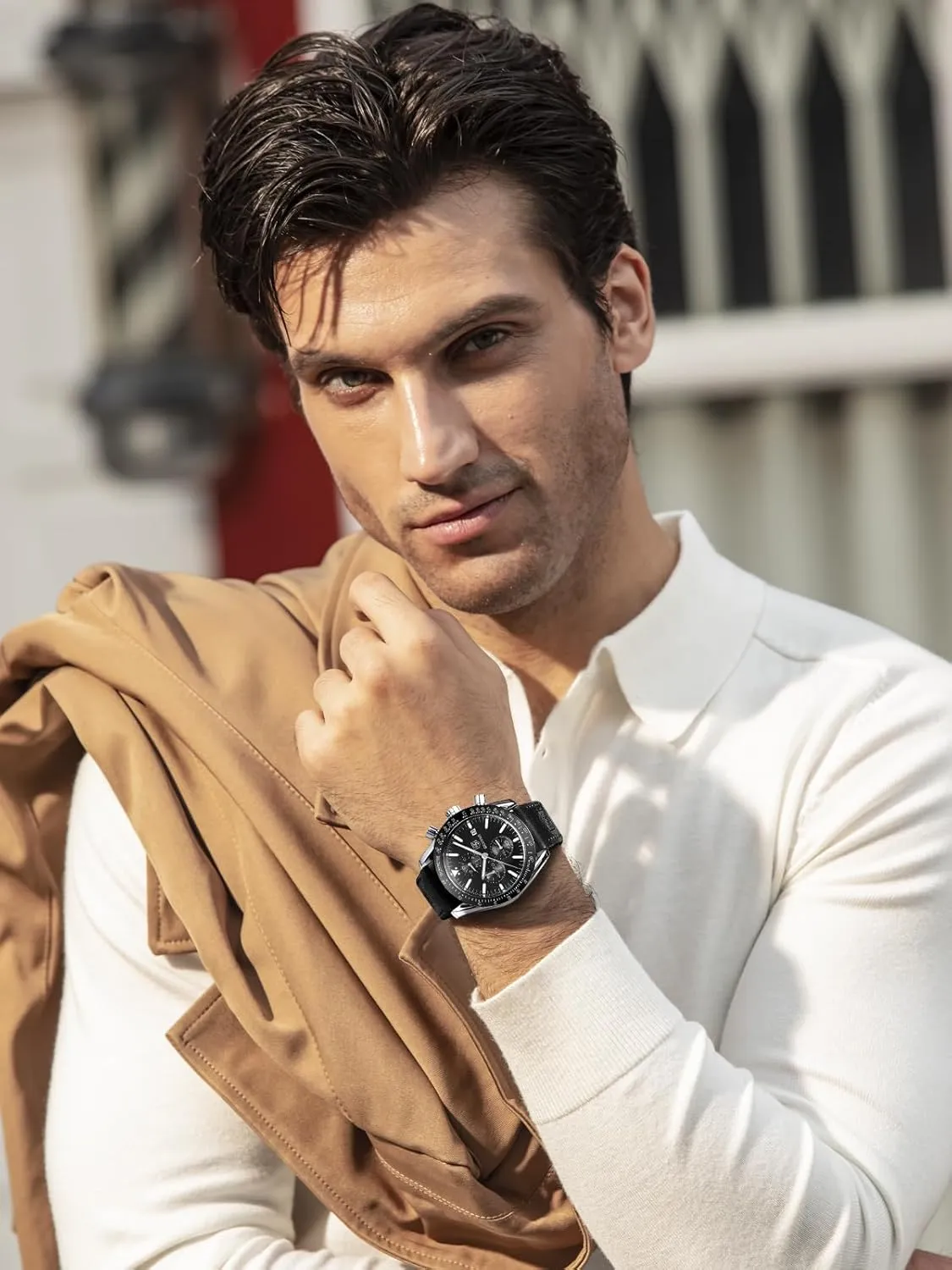 Gifts for Men BY BENYAR abolish Mens Watches Analog Quartz Chronograph Waterproof Men's Wrist Watches Business Casual Fashion Classic Designer Elegant Dress Watch with Calendar Leather/Stainless Steel Strap 