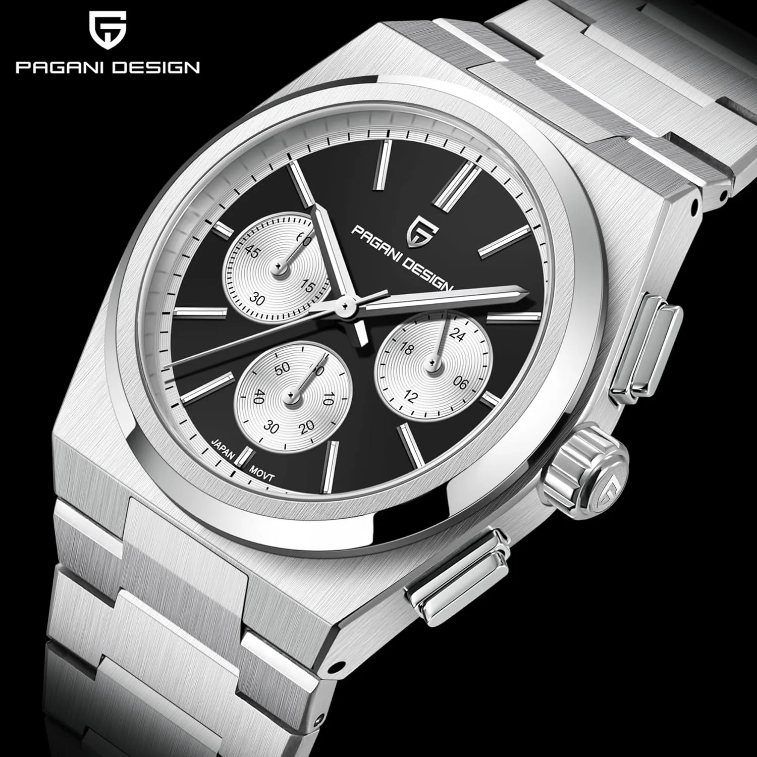 Glass; 40mm CEYADG invent appreciably façade hot pearly sash Pagani Design Chronograph Watches for Men Analog Wrist Watch, Stainless Steel Quartz Men��s Watch; Sapphire 