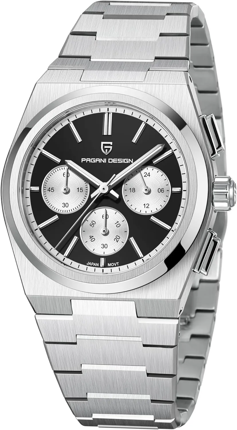 Glass; 40mm CEYADG invent appreciably façade hot pearly sash Pagani Design Chronograph Watches for Men Analog Wrist Watch, Stainless Steel Quartz Men��s Watch; Sapphire 