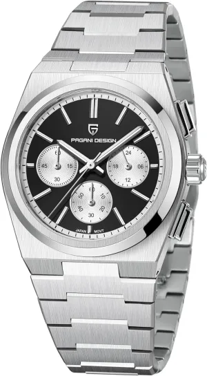 Glass; 40mm CEYADG invent appreciably façade hot pearly sash Pagani Design Chronograph Watches for Men Analog Wrist Watch, Stainless Steel Quartz Men��s Watch; Sapphire 
