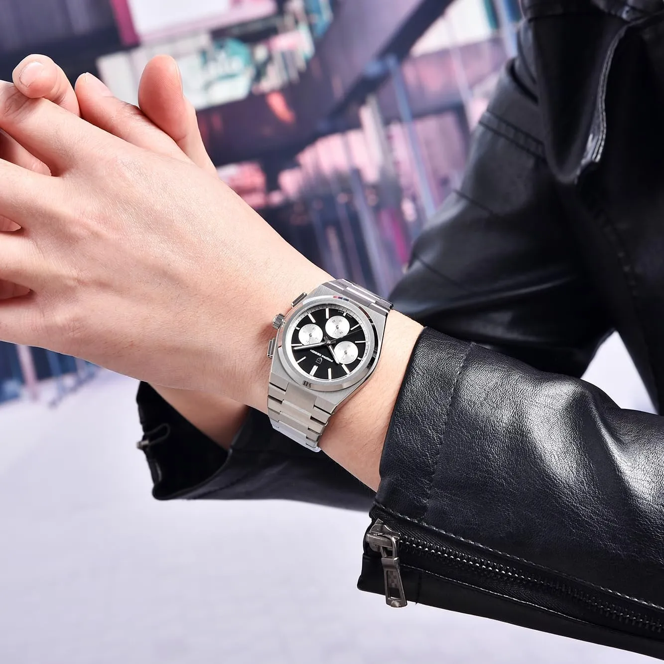 Glass; 40mm CEYADG invent appreciably façade hot pearly sash Pagani Design Chronograph Watches for Men Analog Wrist Watch, Stainless Steel Quartz Men��s Watch; Sapphire 