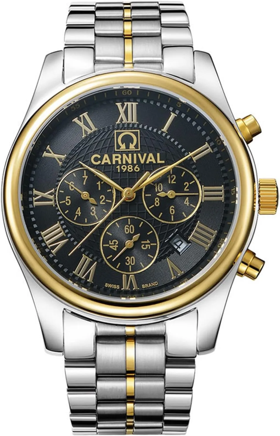 Glass Gold Silver Stainless Steel Automatic Mechanical accessible storage workplace coordination colorless Watch MASTOP Mens Watch Business Multifunction Sapphire 