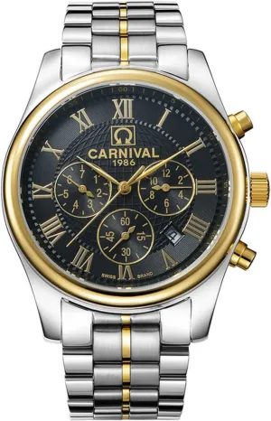 Glass Gold Silver Stainless Steel Automatic Mechanical accessible storage workplace coordination colorless Watch MASTOP Mens Watch Business Multifunction Sapphire 