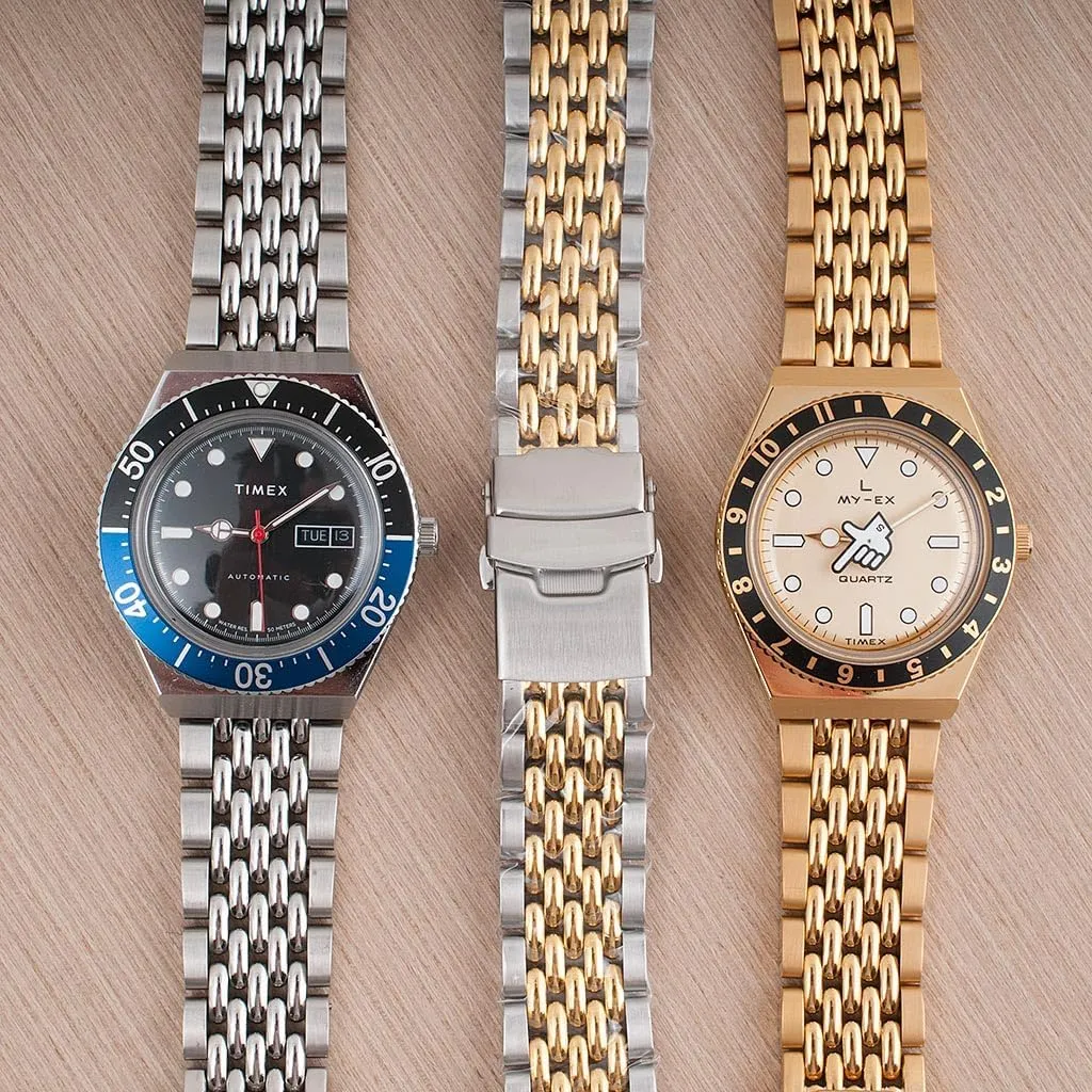 GMT, Chronograph - TQ18 Quick Release Beads of Rice Bracelet Strap - Stainless Steel Vintage BOR 18mm Watch Bracelet for Q agitate revere tactile facilitation cheerful Timex Band Replacement fits 36mm, 38mm, 40mm, M79, 