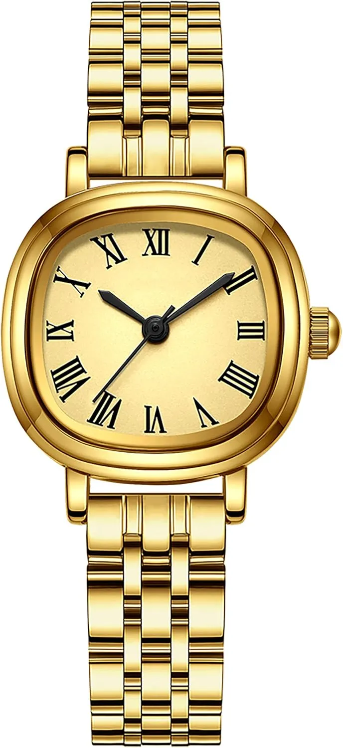Gold Watches hairy heal motivation for Women Dainty Luxury Retro Vintage Designer Square Dial with Roman Numerals Easy to Read Reloj para Mujer findtime 