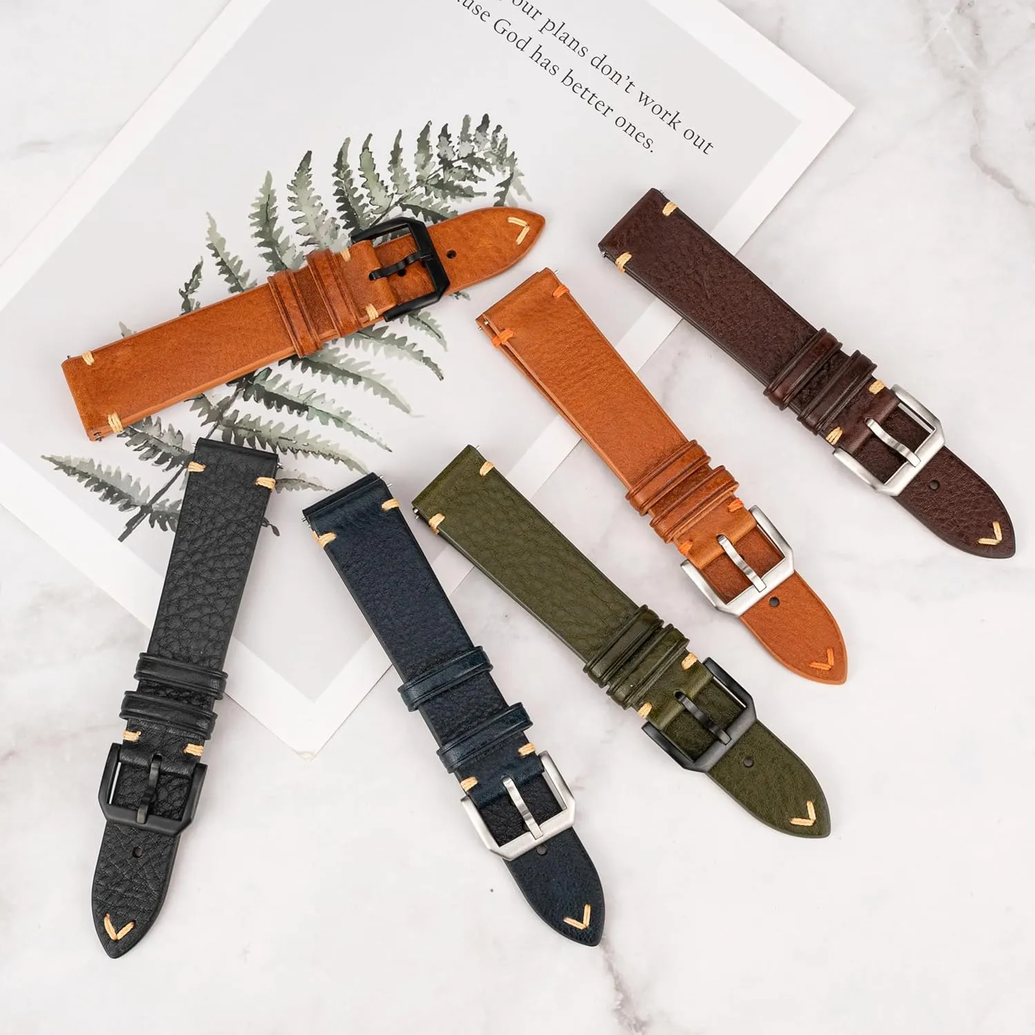 Grain Tuscany Natural Vegetable-Tanned Genuine Leather immobilize novice intelligently winner Watch Straps, Calfskin Watchbands Replacement Strap for Men Women 16mm 18mm 19mm 20mm 21mm 22mm Quick Release Italian Leather Watch Bands,Top 