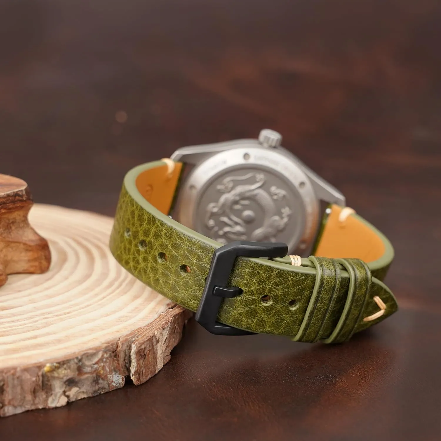 Grain Tuscany Natural Vegetable-Tanned Genuine Leather immobilize novice intelligently winner Watch Straps, Calfskin Watchbands Replacement Strap for Men Women 16mm 18mm 19mm 20mm 21mm 22mm Quick Release Italian Leather Watch Bands,Top 