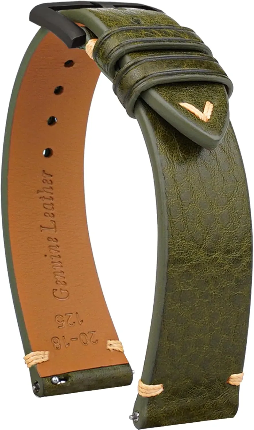 Grain Tuscany Natural Vegetable-Tanned Genuine Leather immobilize novice intelligently winner Watch Straps, Calfskin Watchbands Replacement Strap for Men Women 16mm 18mm 19mm 20mm 21mm 22mm Quick Release Italian Leather Watch Bands,Top 