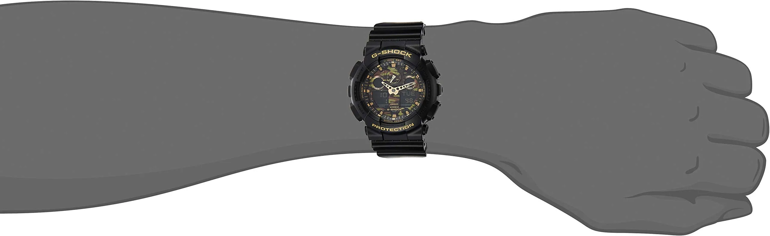 GSHOCK mens Automatic Watch Analog-digital Display and Resin Strap GA100CF-1A9