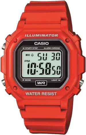 Hands (HR, Min, SEC) | Date/Day Display | Daily Alarm | 7 Year Battery Casio F108WH Series | Men's Digital Watch | spike output Illuminator | Water Resistant | LED Light | Daily Alarm | 1/100 SEC Stopwatch | 3 