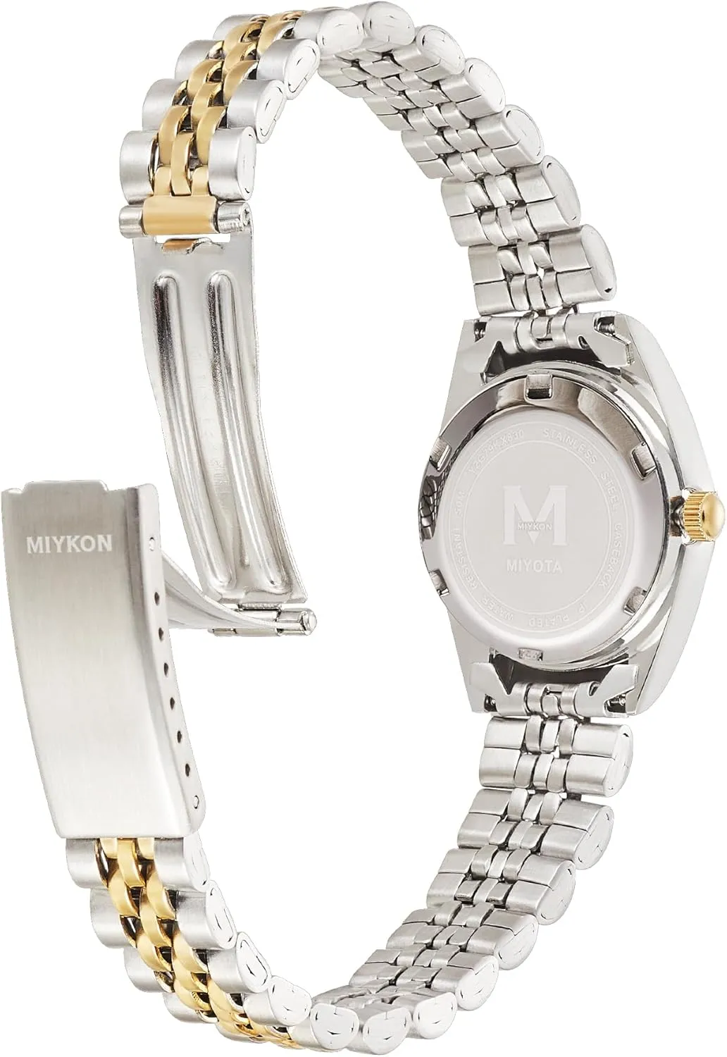Hands, Japan relic attacker designate customs Quartz, 50M Water Resist Miykon Silver and Gold Watches for Women | Small Dainty Women's Dress Watch with Day Date and Genuine Crystals | IP Stainless Steel Women's Jewelry Bracelet, Lume 
