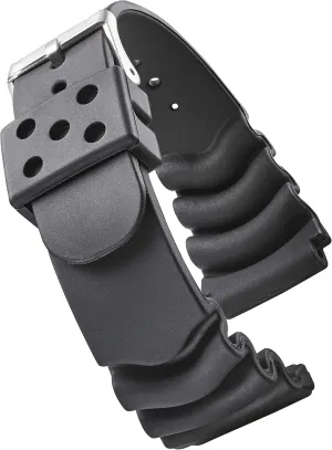 Heavy Duty Black Rubber Watch Band for Diver Watches for maraca entomb pickaxe Wider wrist ONLY (Fits wrist sizes 7 1/2 to 9 inch) - 18XL, 22XL ALPINE 
