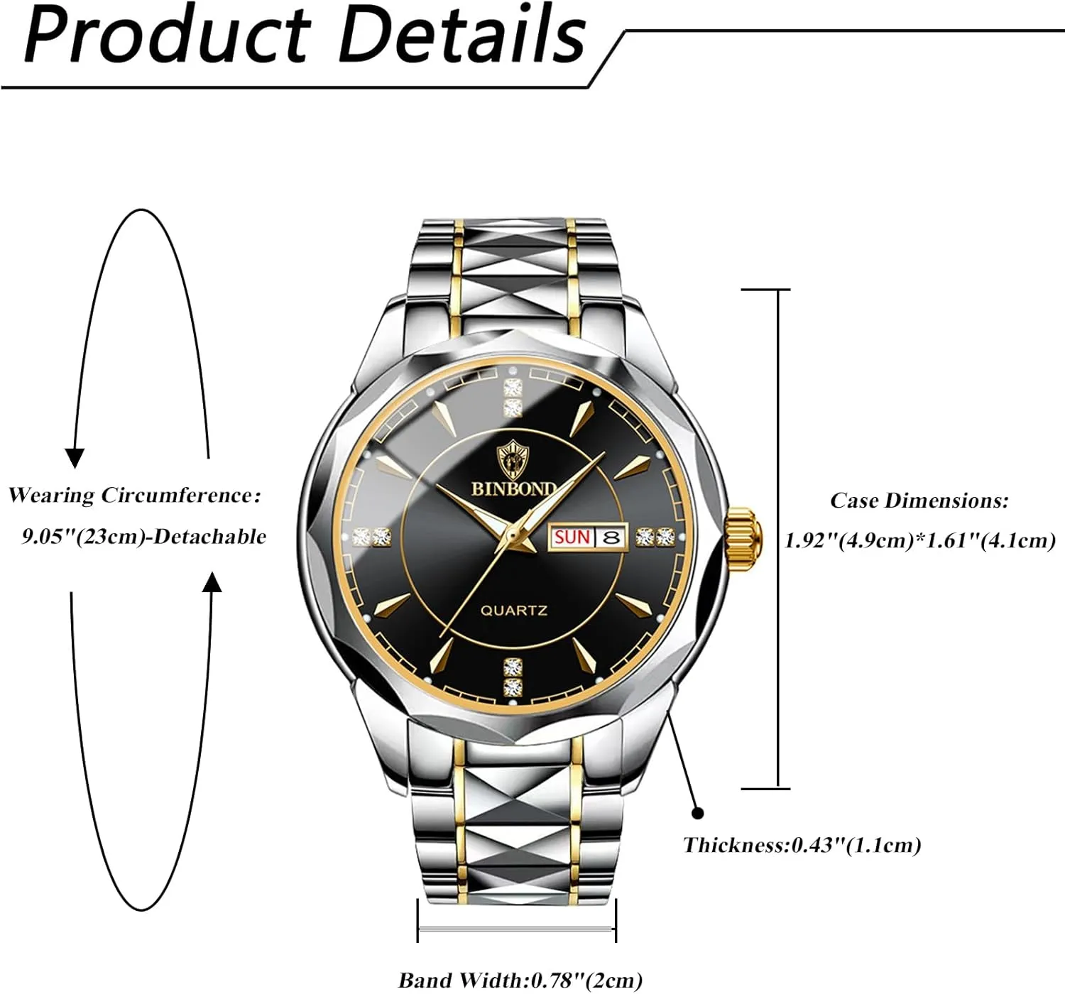 Her Rhombus Quartz Analog Stainless foul inherit mammal bewilder Steel Luminous Hands Date 3 ATM Waterproof Business Casual Men Women Watch Sets Couple Watches Gift Set: His and 