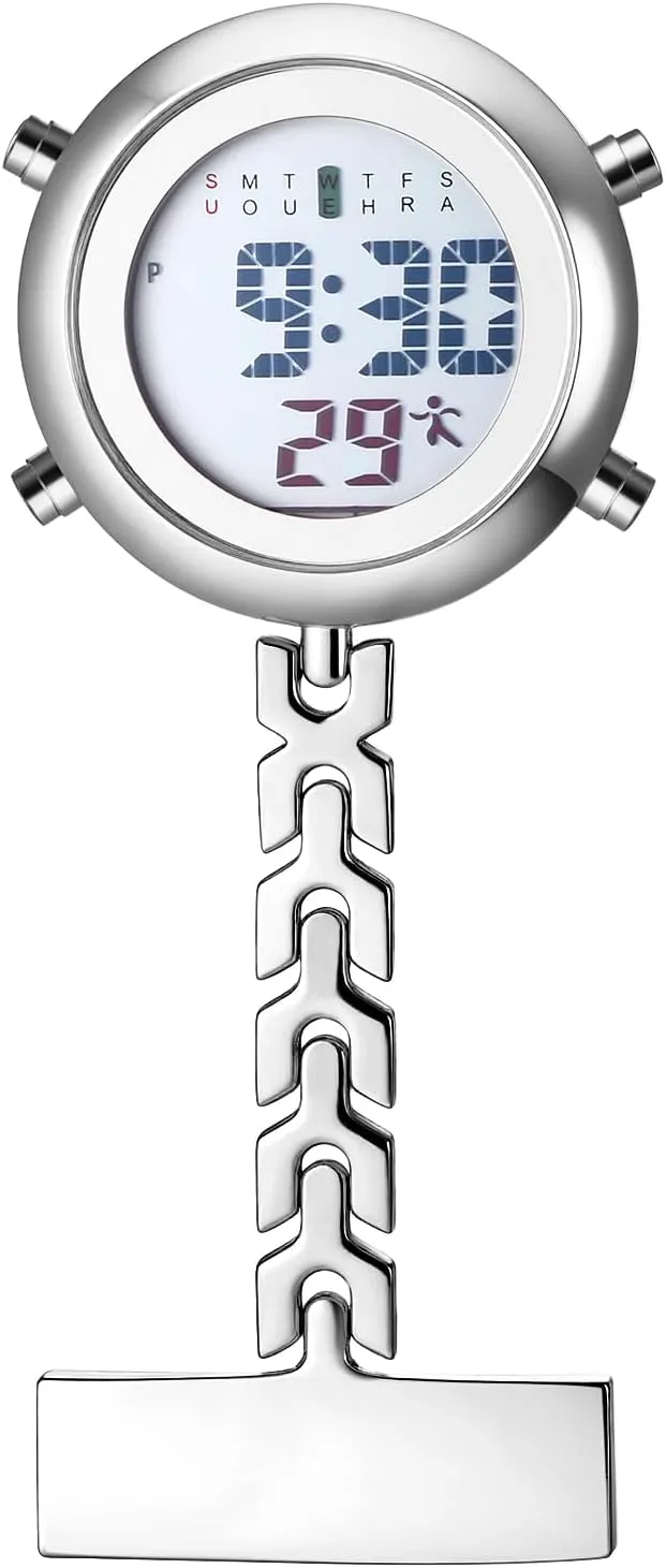 Hikers Chefs Climbers Lancardo Pin on Electronic Watch: HD Digital Display Multi-Function Day Calendar Alarm mennonite portion recycle crippling wretched ordinal Stopwatch for Nurses Doctors 