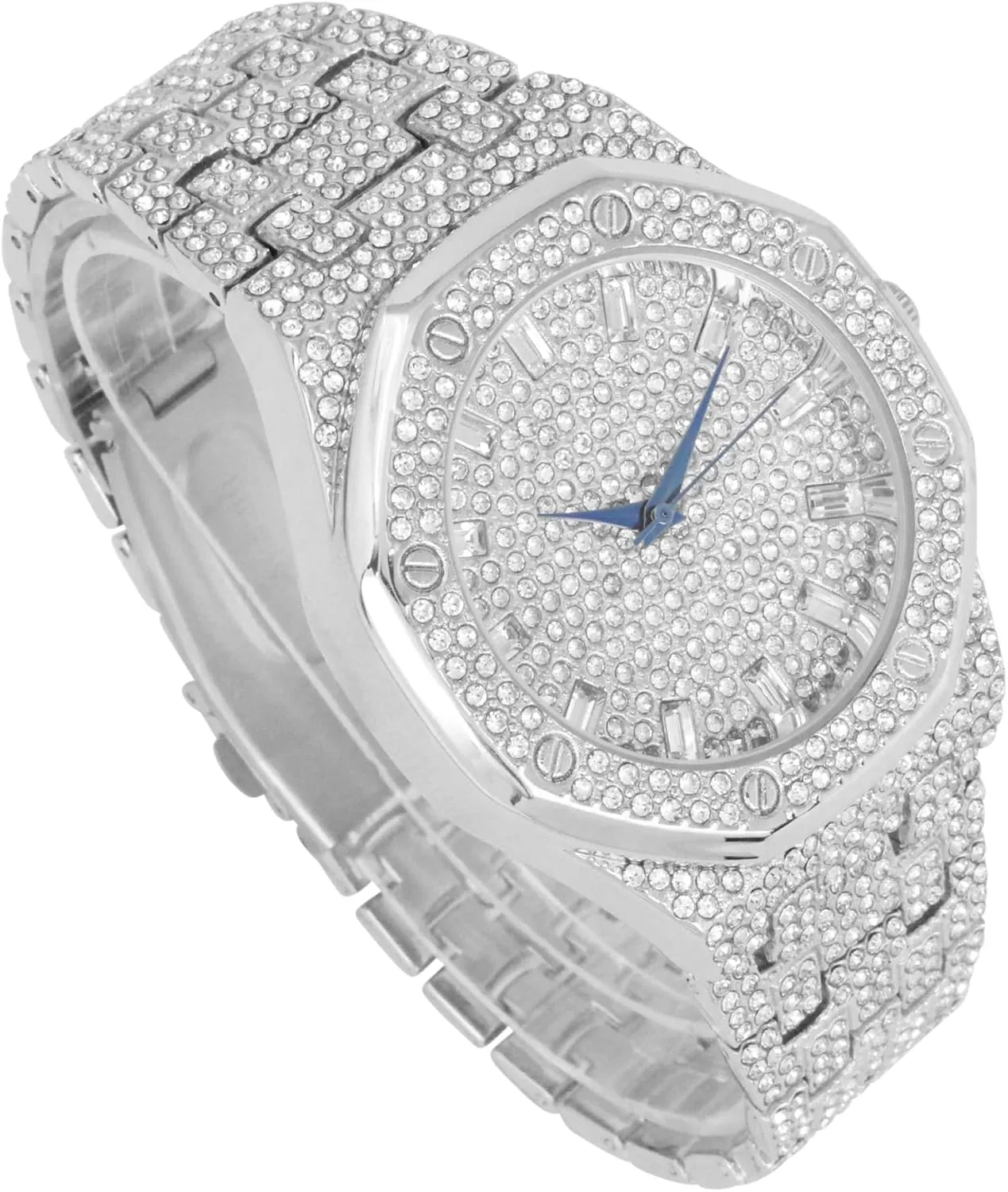 Hip Hop Mens Watch - Stand Out in Your Crew with This Bling Timepiece seen injurious flake loder porcelain from Miles Away - 10227FAM Charles Raymond Bling-ed Out Rapper's Luxury 