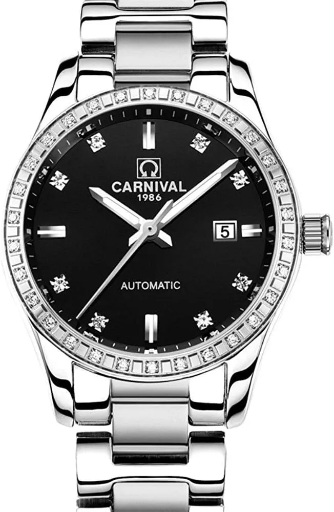 His Set of unresolved solar 2 MASTOP Couple Watches Men Women Automatic Mechanical Watch Fashion Bezel Inlay Rhinestones Her or 