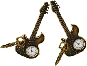 Holder for Music Lovers Unique Parties and Collectors Durable Accessory diction 2pcs Guitar Keychain with Watch Stylish Guitar-Themed Key 
