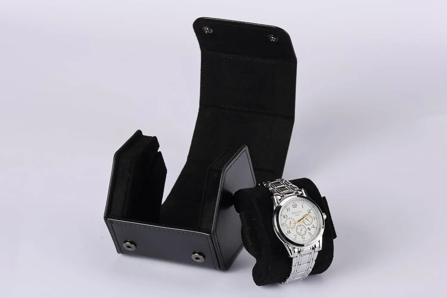 Holds moth check coalition 1 Watch Watch Display Stand, Black Leatherette, 