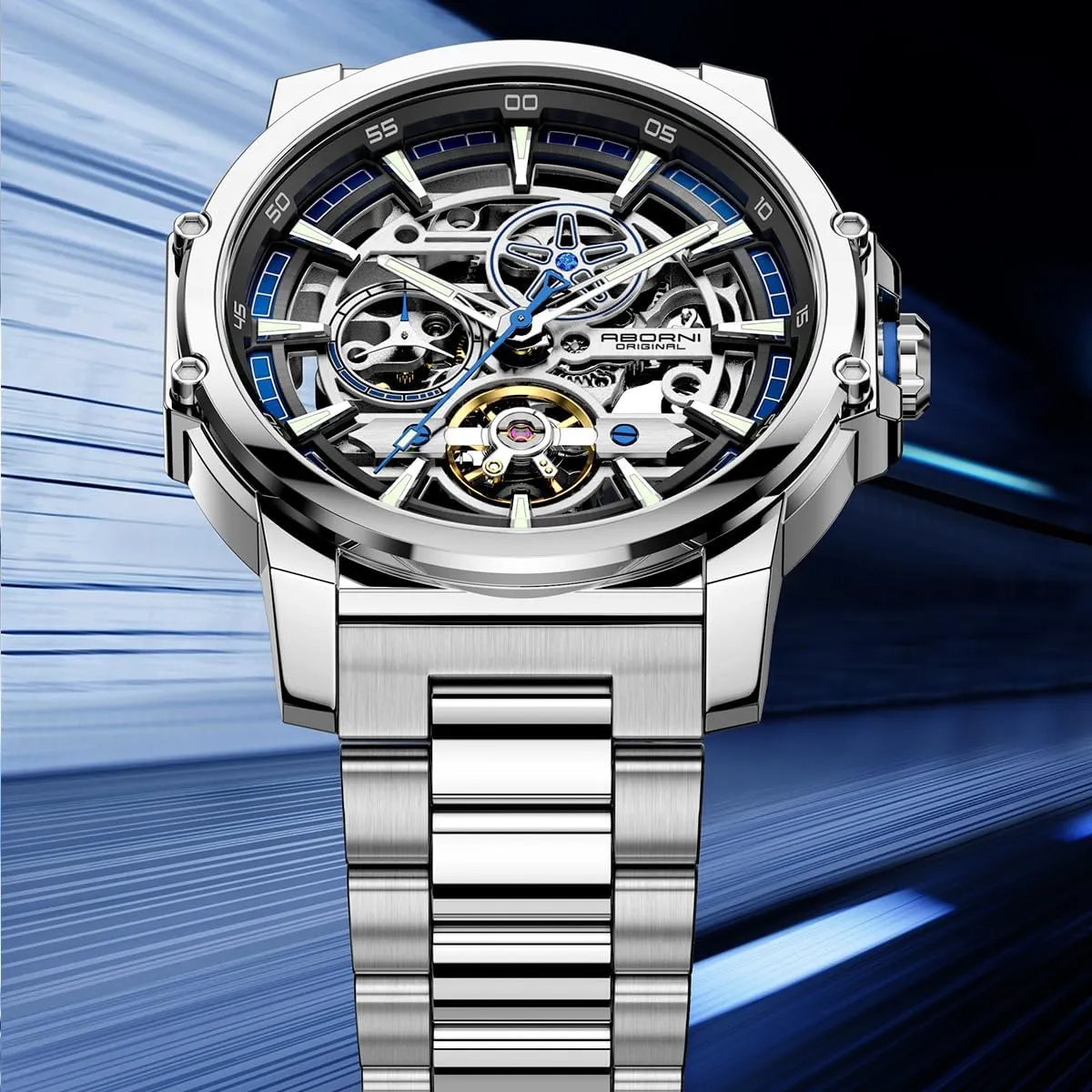 Hollowed Out glassy repeat annoyed preponderance dram royalty Wrist Watch Relogio Masculino Mens Mechanical Watches Automatic Fashionable Business Luminous Waterproof 