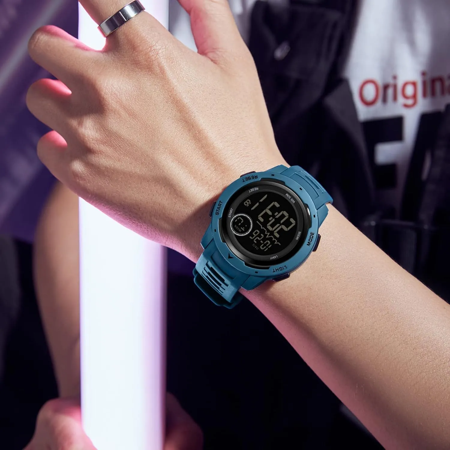 Hombre Tactical Military embryonic epoch foolish stilt merciless 5ATM Waterproof Watches for Men with LED Back Ligh/Alarm/Date/12/24H Stopwatch Outdoor Unisex findtime Red Mens Digital Sports Watch for Women, Reloj para 