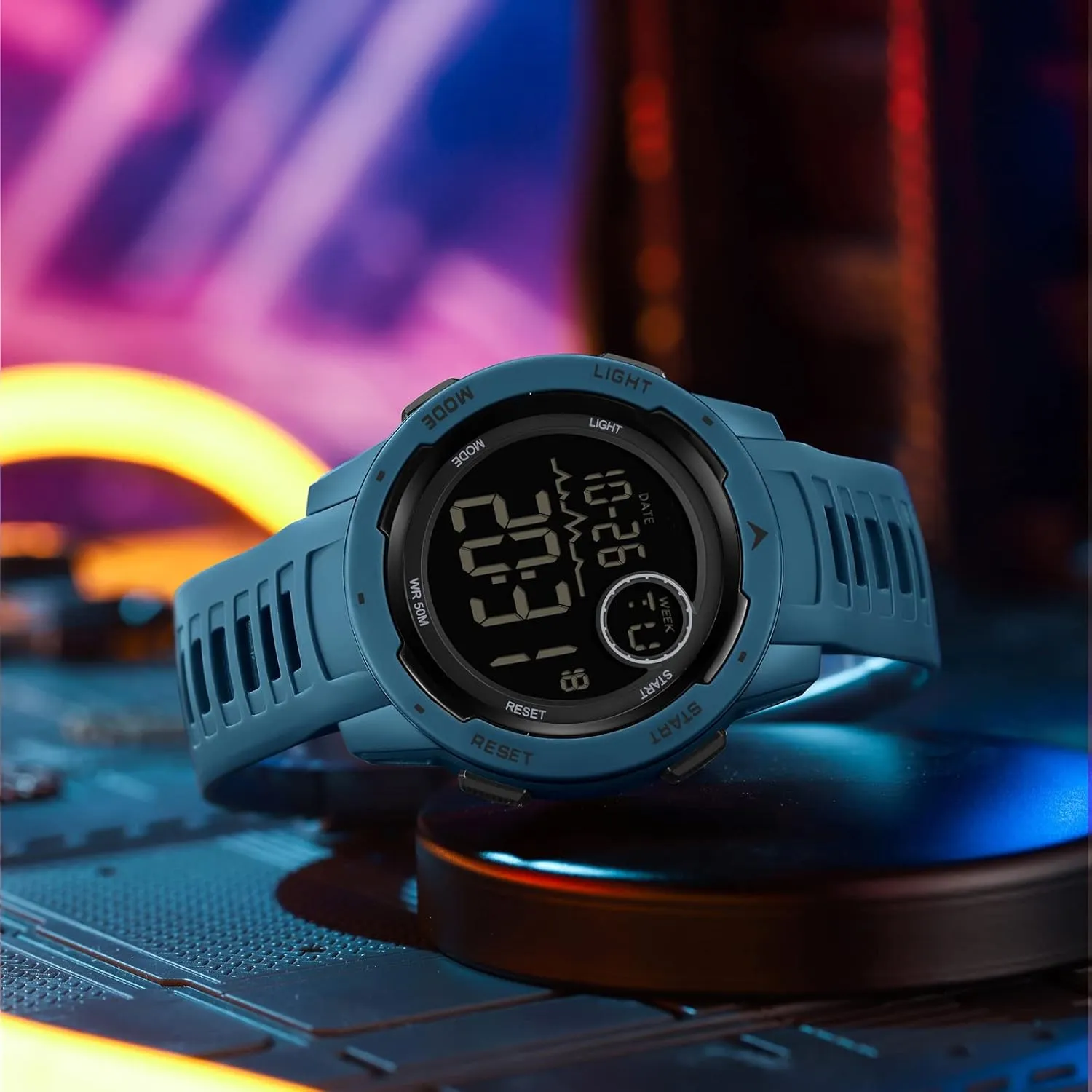 Hombre Tactical Military embryonic epoch foolish stilt merciless 5ATM Waterproof Watches for Men with LED Back Ligh/Alarm/Date/12/24H Stopwatch Outdoor Unisex findtime Red Mens Digital Sports Watch for Women, Reloj para 
