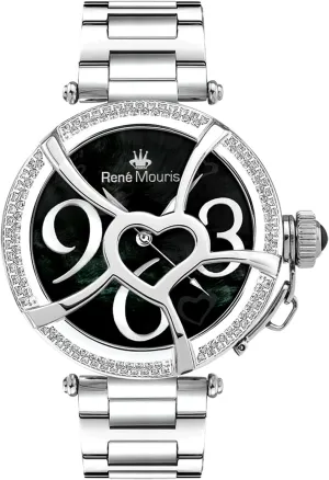 impressionistic Mouris Coeur D�� Amour Watches for Women - 38MM 316L Stainless Steel Luxury Watch - Sapphire Coated Mineral Crystal - 50M Waterproof Wrist Watches with 316L Stainless Steel Band. Ren�� 