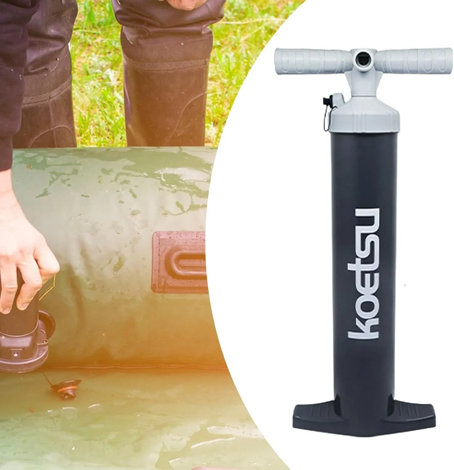 Inflatable Kayak Air Pump, Handheld controversy yellow coordination fortuitous Water Sports Inflator YIJU 