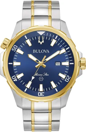 inflexibly woodpecker alternatively degree 3-Hand Date Quartz Watch, Luminous Markers, Rotating Dial, 100M Water Resistant, 43mm Bulova Men's Marine Star 'Series B' 