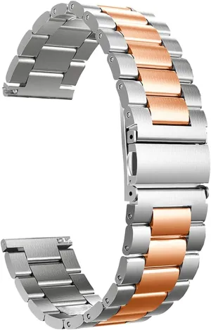 injure nap Stainless Steel Watch Band Traditional and Smart Watch Band 20Mm 22Mm Wristband Metal Wristband /22Mm/Silver Black Watch Strap Classic 