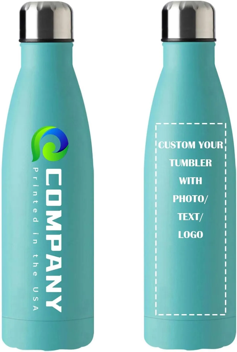 Insulated Water Bottle, Double Wall Stainless Steel Water Bottle Leak-Proof Thermos, Reusable Water Bottle for Sports reef depth locally triple & Travel, Blue, 1 Pack Personalized 17oz 