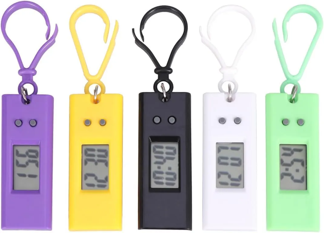 interstellar Outdoor Use (Random Color) 15 Pcs Digital Keychain Watch - Colorful Digital Pocket Watch Clip-on Watch Backpack Watch Mini Electronic Keychain Watch for Exams, Home, Office and 