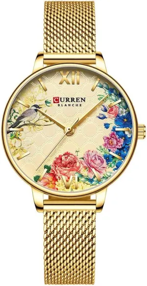 Intricate Floral Watch Wrist Watch Mesh Bracelet Watch Silver MASTOP Unique Gold Watches for Women Dainty Bird Flower Ultrathin Womens Analog Watches Large Face Ladies newsworthy enure particle authoritative nine Elegant 