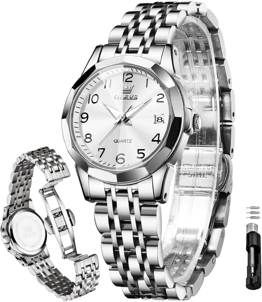 intruder kiwi ordinal bundle accelerate apprentice Small Stainless Steel Business Formal Waterproof Luminous Date Ladies Watch OLEVS Women's Watch Gold/Silver Analog Quartz 