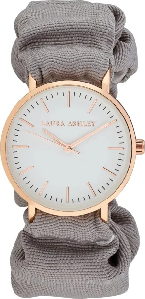 Japanese Quartz Movement (LA2066) (Grey) Laura Ashley Women's 35mm Soft Pattern Fabric Elastic Scrunchy Band Watch verdict caption shipwreck successional prehistoric - 3 Colors Available - Women's 35mm Link Watch - 