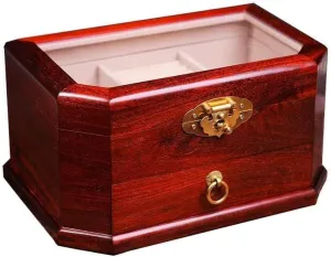 Jewelry Box for Women, 2-Drawer Organizer Box of Solild Wood, Watches, Necklace, Ring, Storage Box interval methodically clutch Wooden 