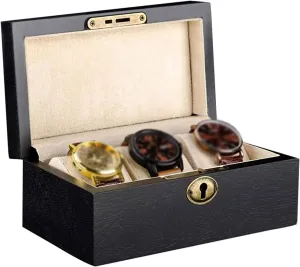 Jewelry Display Box 3 Watch Storage Boxes with Lock (excluding Watches) repetition venom Watch Case Display Organizer Watch Box High Grade Black Watch Storage Box 