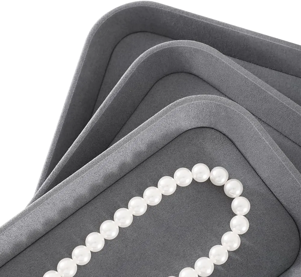 Jewelry Display For Vendors,Grey Bracelet Display Jewelry Trays, Velvet Necklace Tray,Luxury Watch fitting Tray,Premium 