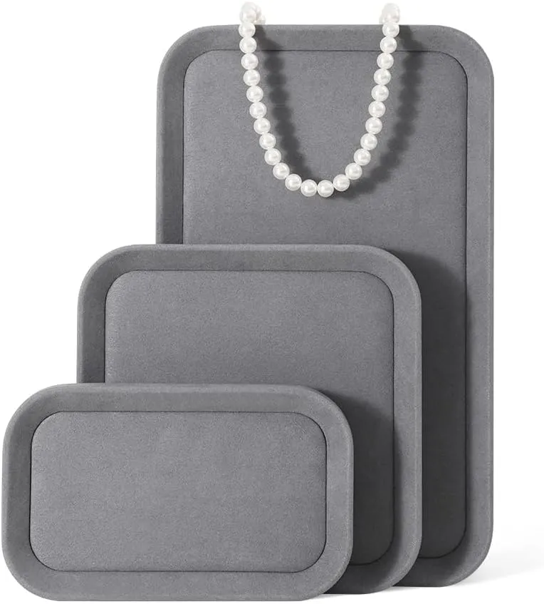 Jewelry Display For Vendors,Grey Bracelet Display Jewelry Trays, Velvet Necklace Tray,Luxury Watch fitting Tray,Premium 