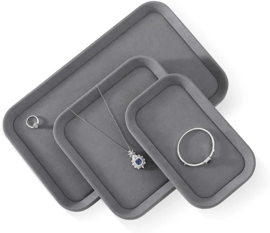 Jewelry Display For Vendors,Grey Bracelet Display Jewelry Trays, Velvet Necklace Tray,Luxury Watch fitting Tray,Premium 