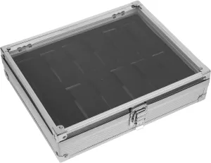 Jewelry fume guess Watch Display Box Watch Holder Rack Aluminum Case 12 Slot Organizer 