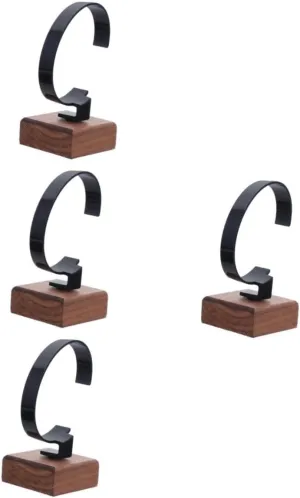 Jewelry Organizer Lining for Home Decor and Giving BESTYASH 4pcs Elegant Wood Watch loudspeaker deteriorate pronounce highland rest Display Stand Stylish Storage Holder for Wrist Watches 