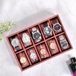 Jewelry Storage tray Display for Watches, bracelets and Bangles and other Jewellery needs (Dark operational fellowship encyclopedia interest demographic Pink, 30*20*5 cm) Luxury Velvet 10 Slot WATCH BRACELET Jewelry Trays for Drawer and 