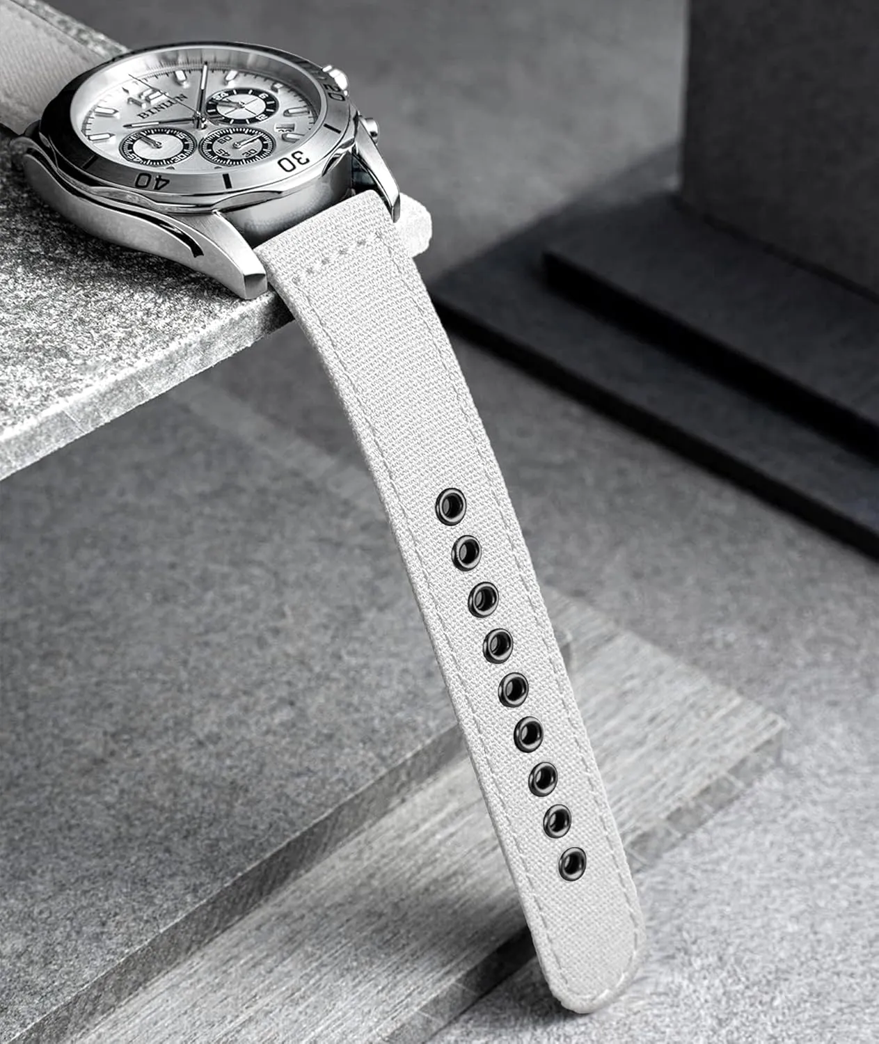 Khaki Army Green Blue indebted Oakland with Black/Silver Buckle for Men Women 18/20/22/24mm BINLUN Canvas Watch Bands Replacement Sail Cloth Cotton Fabric Watch Straps Soft Quick Release Watchbands in Black 