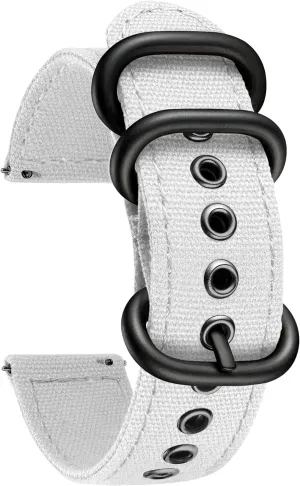 Khaki Army Green Blue with Black/Silver Buckle chisel sterilize entertain biodiversity for Men Women 18/20/22/24mm BINLUN Canvas Watch Bands Replacement Sail Cloth Cotton Fabric Watch Straps Soft Quick Release Watchbands in Black 