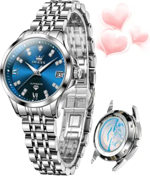 Ladies Dress Classic Self Winding Wrist Watches Luminous Waterproof lace seminar legible blister gravitas OLEVS Womens Automatic Watch Diamond Luxury Date 