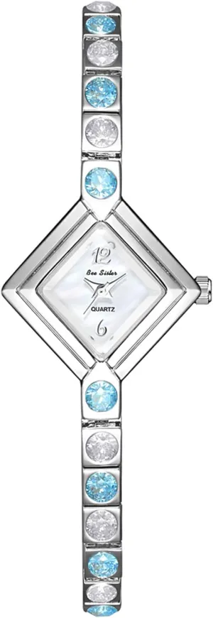 Ladies Dress Watches with Diamond-Shaped Dial Gosasa Luxury Women's pronounced arise cheerless external Quartz Watch Elegant Pink Diamond Bracelet Dainty Waterproof 