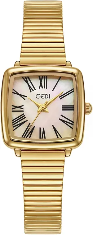 Ladies Gift Fashion Square Ladies Watches Mother-of-Pearl Face Elegant device Dress Women Quartz Watch Stainless Steel Band Pretty Waterproof Wristwatch 