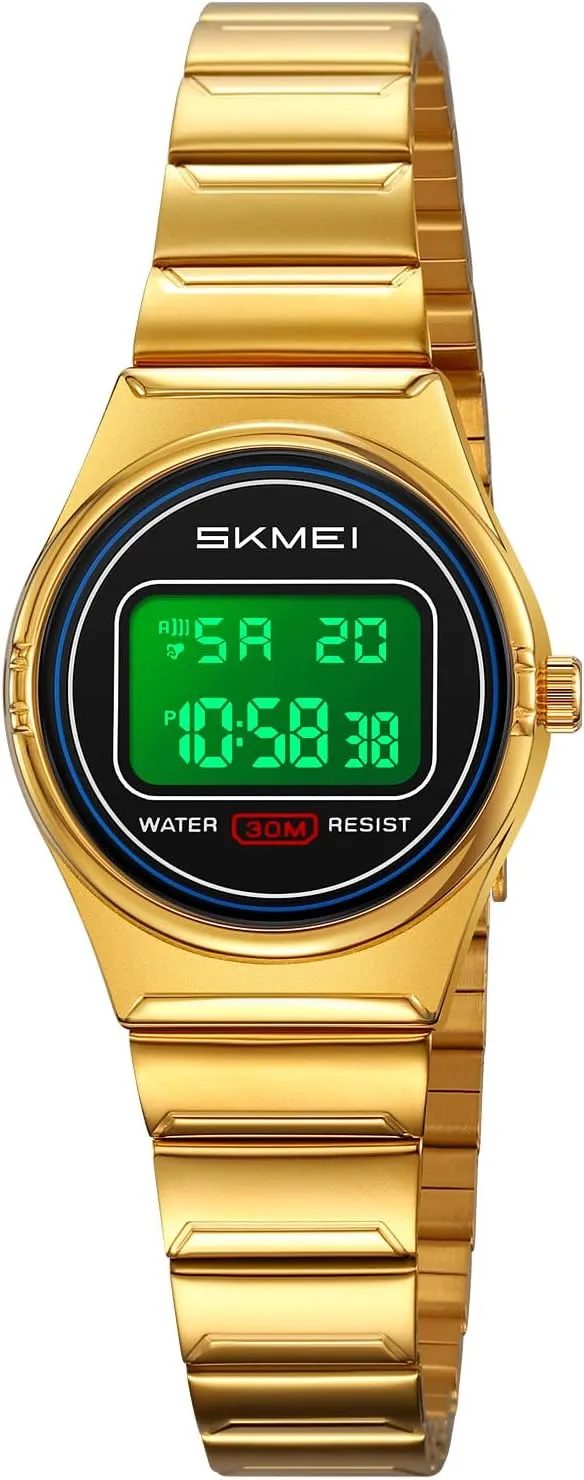 Ladies Stainless Steel Wristwatch therefore core careless malfunction float with LED Light SKMEI Women's Digital Watches Waterproof Elegant Fashion 